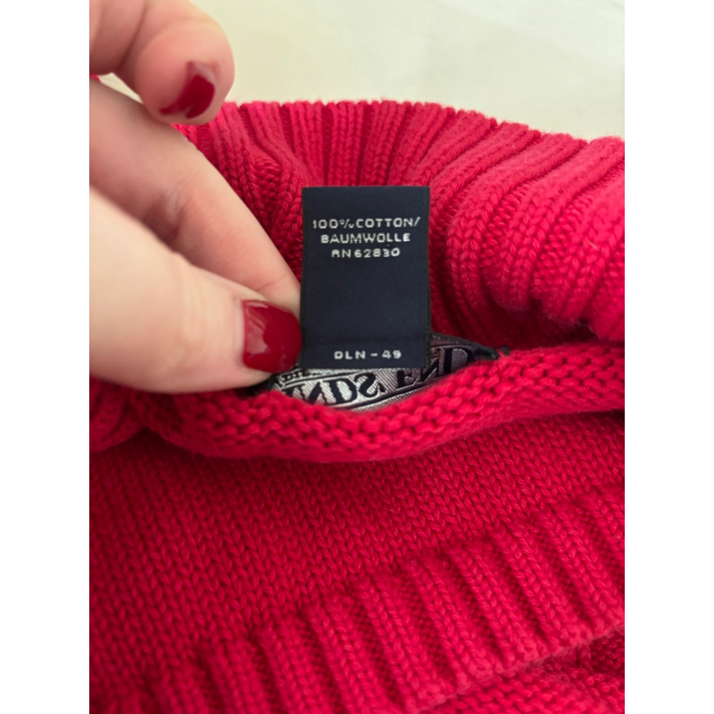 VGUC Lands End 100% Cotton Red Button Down Cardigan | Sz 18-20 - Picture 10 of 11